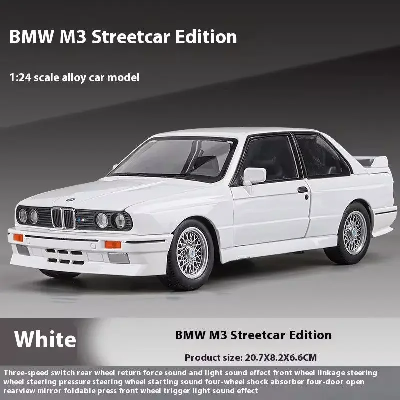 1:24 1988, BMW M3 E30, модель спортивного автомобиля из сплава, литье под давлением, металлический классический автомобиль, модель автомобиля, имитация звука и света, детские игрушки, подарки
1:24 1988, BMW M3 E30, модель спортивного автомобиля из сплава, литье под давлением, металлический классический автомобиль, модель автомобиля, имитация звука и света, детские игрушки, подарки