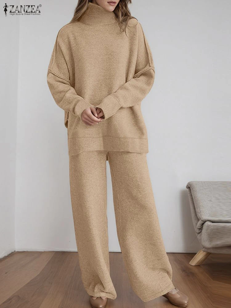 ZANZEA Plus Size Women's Knitted 2 Pieces Pant Sets Autumn Casual Turtleneck Long Sleeve Pullovers and Wide Leg Pant Suits 5XL
ZANZEA Plus Size Women's Knitted 2 Pieces Pant Sets Autumn Casual Turtleneck Long Sleeve Pullovers and Wide Leg Pant Suits 5XL
