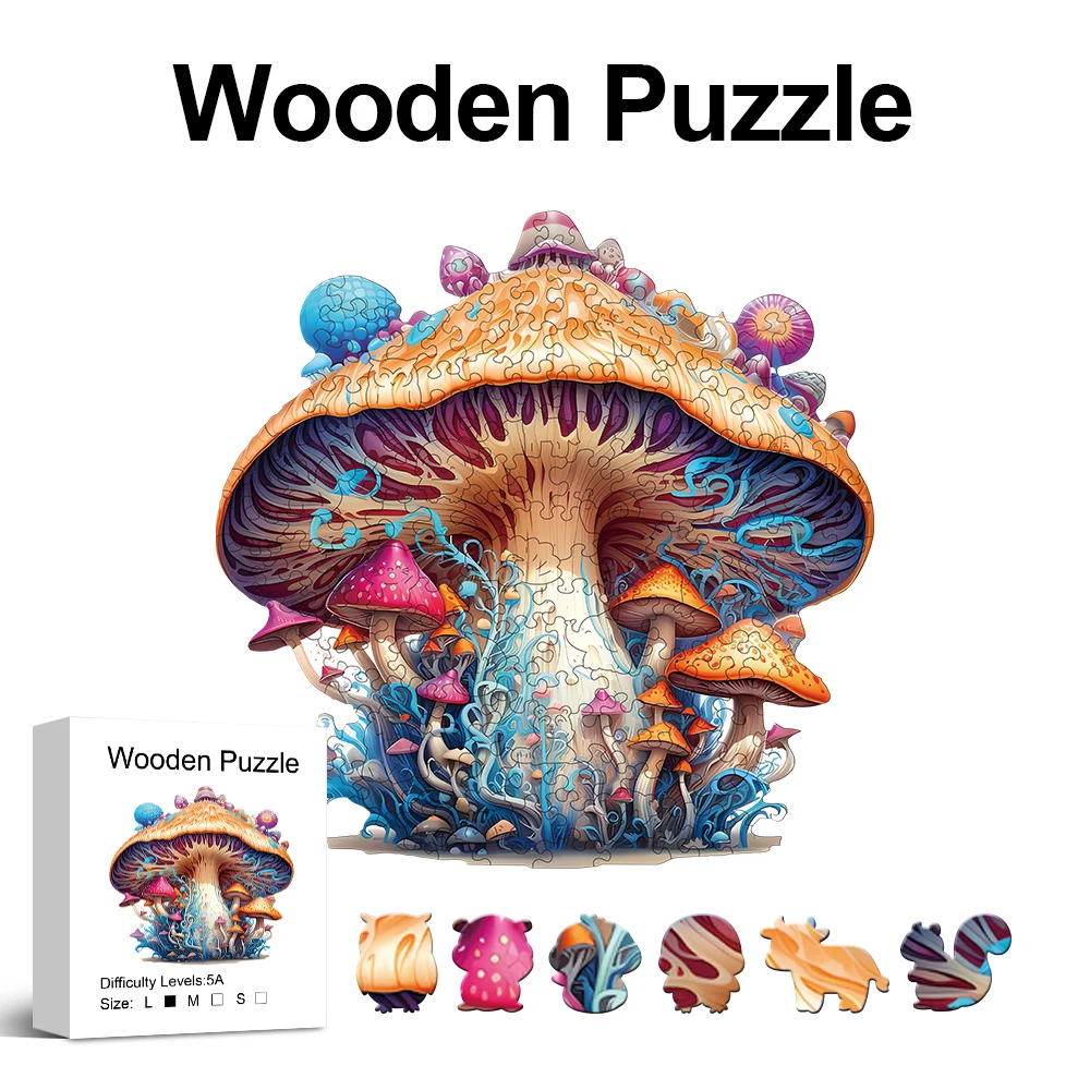 Mushroom Wooden Jigsaw Puzzle For Adults, Unique Shaped Pieces Wooden Puzzle, Christmas Gift Family Game Home Decor
Mushroom Wooden Jigsaw Puzzle For Adults, Unique Shaped Pieces Wooden Puzzle, Christmas Gift Family Game Home Decor