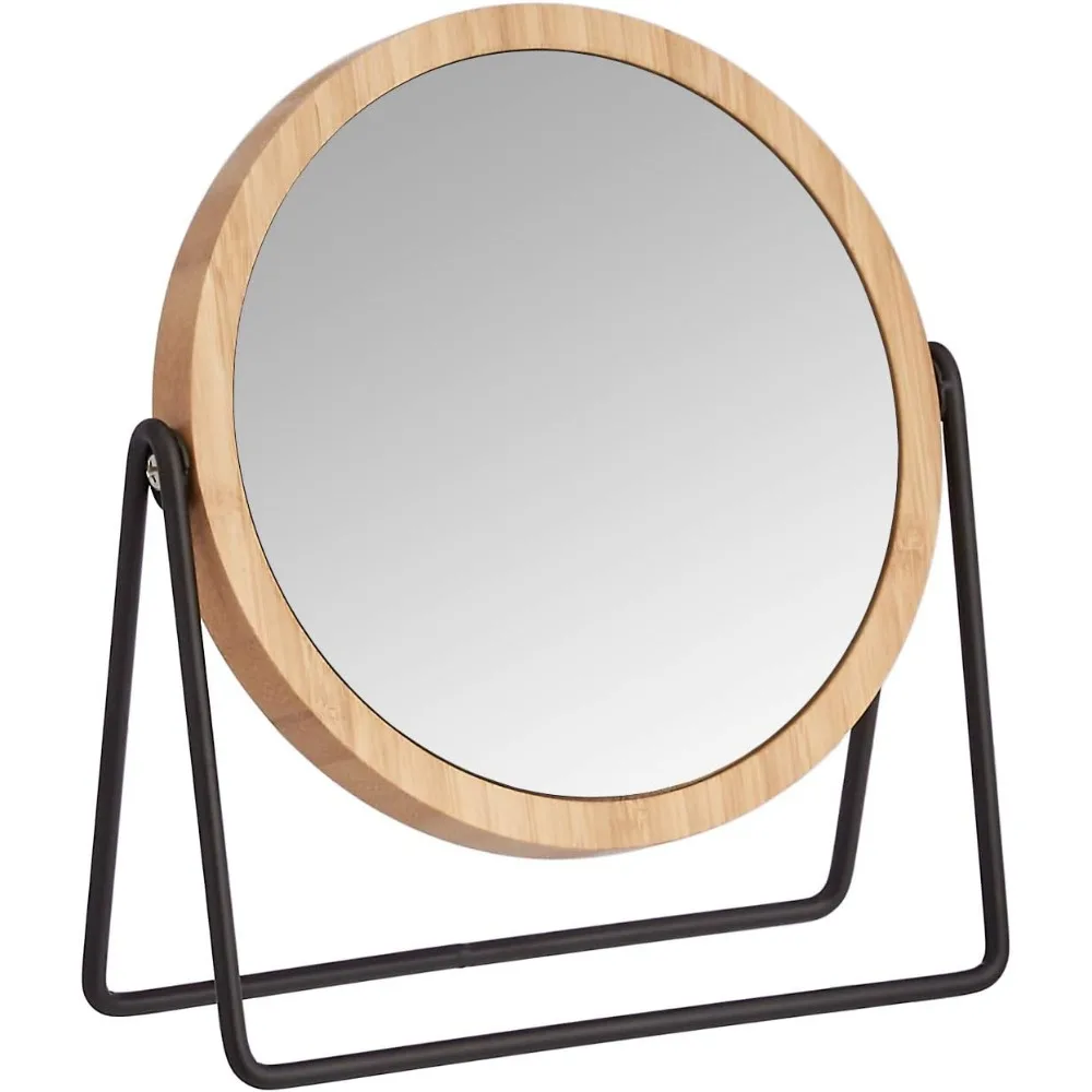 Makeup Mirror with Magnification Function, Desktop Mounting, Black, 7.2 Inches Long X 2.87 Incheswide, Round Bamboo Frame
Makeup Mirror with Magnification Function, Desktop Mounting, Black, 7.2 Inches Long X 2.87 Incheswide, Round Bamboo Frame
