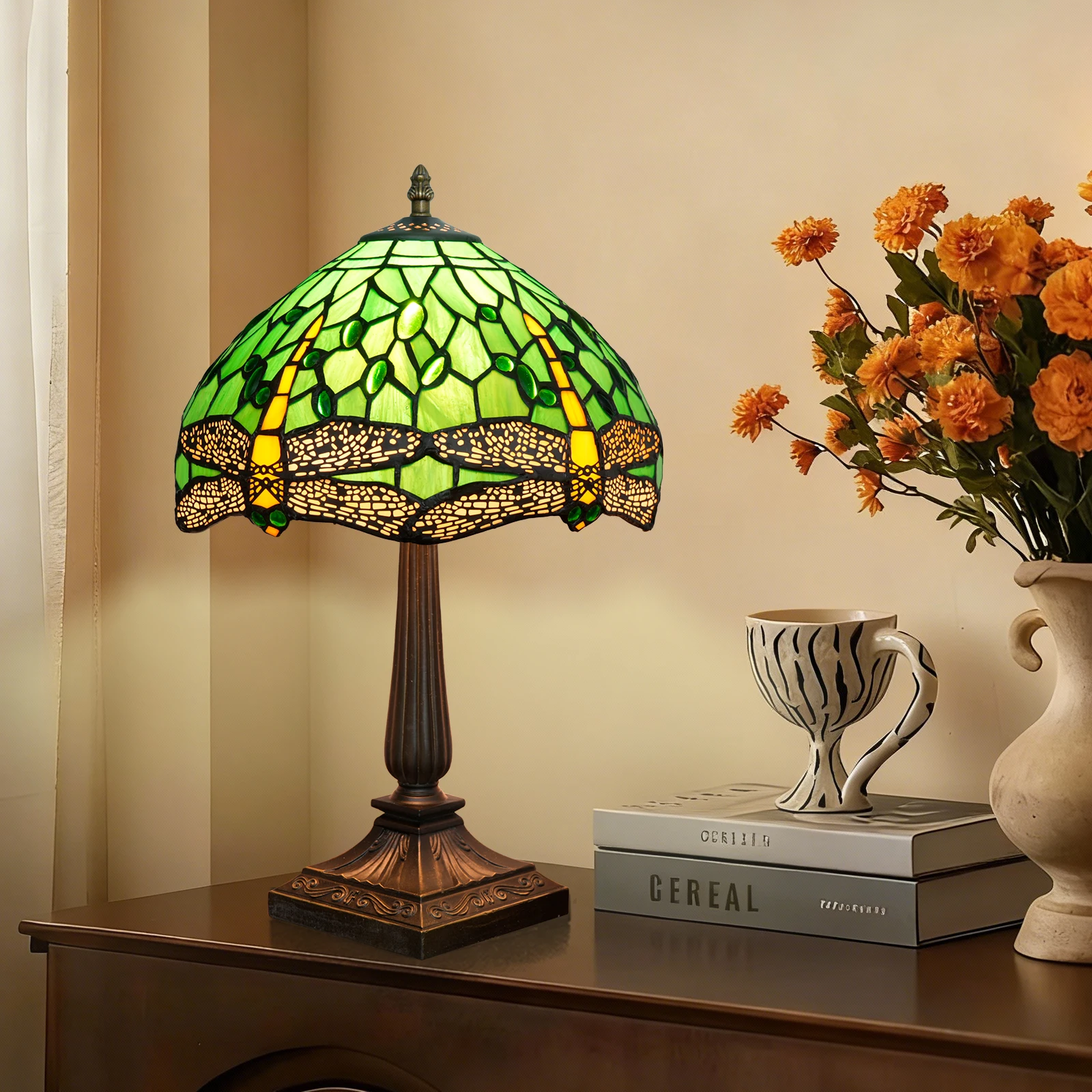 Dragonfly Tiffany Table Lamp for Living Room Bedroom LED Standing Desk Light Luminaria Home Decor Stained Glass Lighting Fixture
Dragonfly Tiffany Table Lamp for Living Room Bedroom LED Standing Desk Light Luminaria Home Decor Stained Glass Lighting Fixture