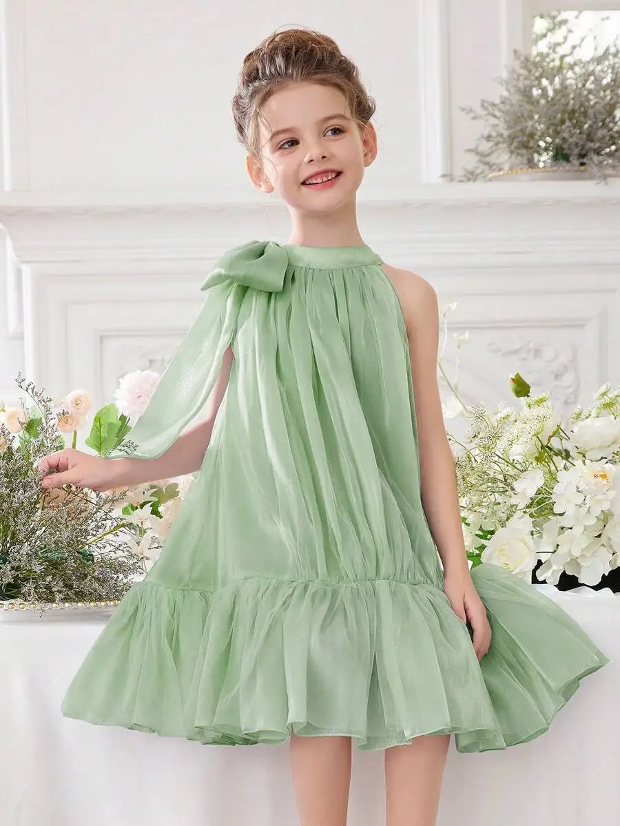 Mint Green Bow Tulle Evening Dress For Women, Halter Neck Ruffled A-Line Cocktail Gown
Mint Green Bow Tulle Evening Dress For Women, Halter Neck Ruffled A-Line Cocktail Gown