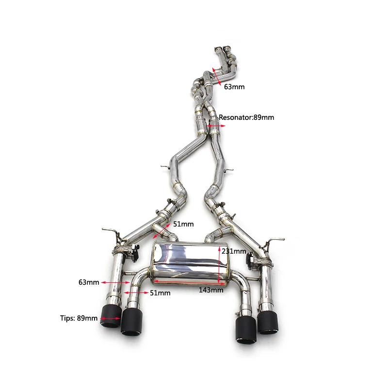 Customized 304 Stainless Steel Exhaust Pipes Catback Exhaust System for BMW M3/M4 F80 F82 F83 S55 3.0T 2014-2019 Car Exhaust
Customized 304 Stainless Steel Exhaust Pipes Catback Exhaust System for BMW M3/M4 F80 F82 F83 S55 3.0T 2014-2019 Car Exhaust