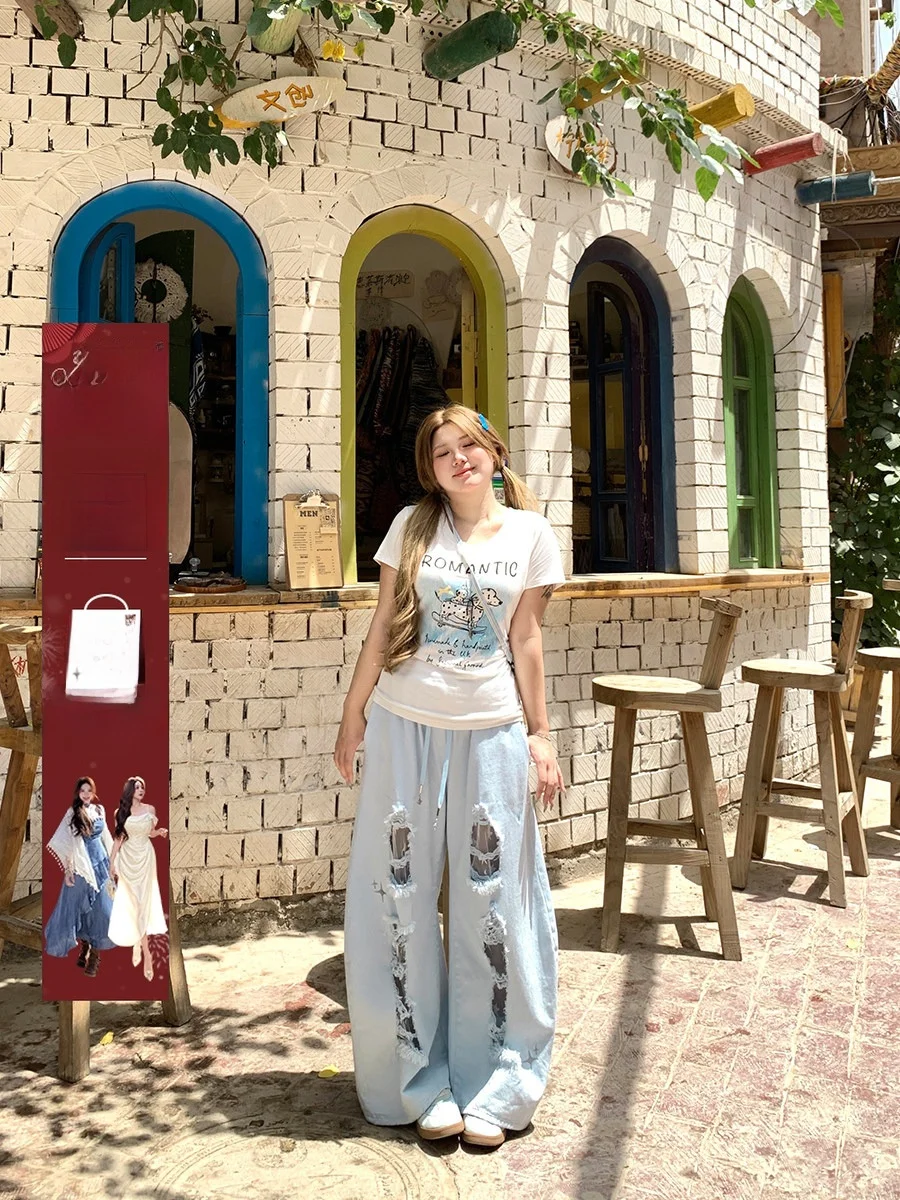 Джинсы женские Annie Blue Salt с эластичным поясом и прорезями, больших размеров, светлые, повседневные, прямого кроя, летние, свободного силуэта
Джинсы женские Annie Blue Salt с эластичным поясом и прорезями, больших размеров, светлые, повседневные, прямого кроя, летние, свободного силуэта