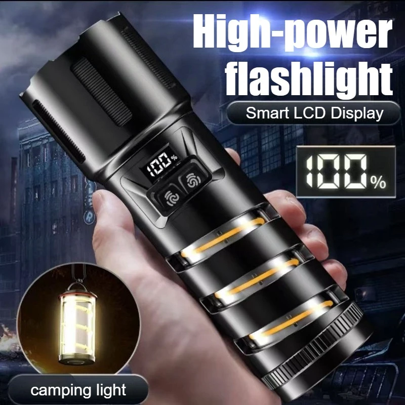 Rechargeable 5000mAh Power Bank Flashlight White Laser Zoomable IPX4 Waterproof Digital Display Detachable Lantern for Camping
Rechargeable 5000mAh Power Bank Flashlight White Laser Zoomable IPX4 Waterproof Digital Display Detachable Lantern for Camping