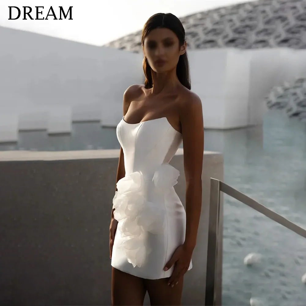 Customized 3D Flowers Short Wedding Dresses for Women Satin Sweetheart Above-Knee Mini Bridal Dress Vestidos De Novia 2025
Customized 3D Flowers Short Wedding Dresses for Women Satin Sweetheart Above-Knee Mini Bridal Dress Vestidos De Novia 2025