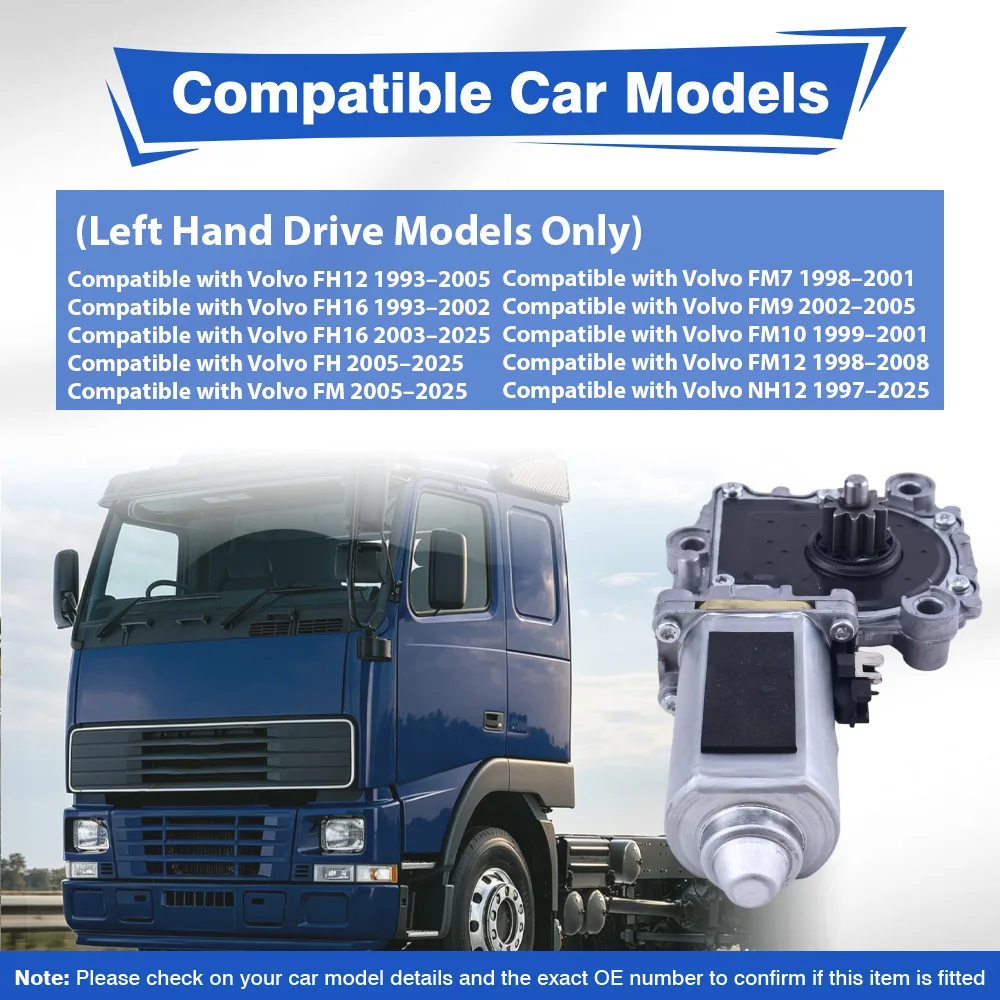 2 Pins Power Window Lifter Motor Front Left/ Right 3176549, 1062010, 3176550 For Volvo FH12 FH16 FH FM FM7 FM9 FM10 NH12
2 Pins Power Window Lifter Motor Front Left/ Right 3176549, 1062010, 3176550 For Volvo FH12 FH16 FH FM FM7 FM9 FM10 NH12