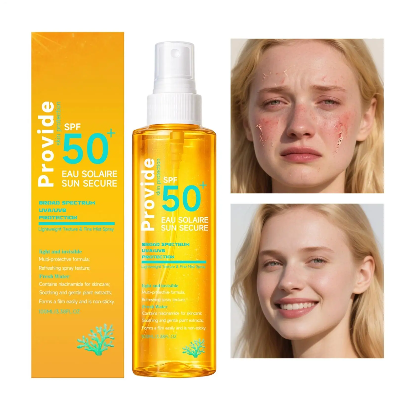 100ml UV Protection Sunscreen Spray Mist Body Mist for Outdoor Camping Hiking Fishing Running Cycling Gardening Vacation
100ml UV Protection Sunscreen Spray Mist Body Mist for Outdoor Camping Hiking Fishing Running Cycling Gardening Vacation