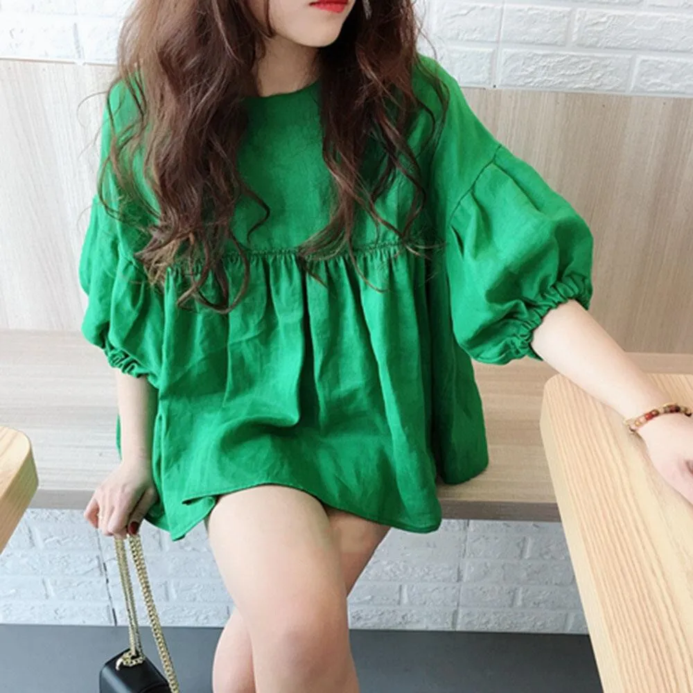 Baby Shirt Puffy Summer Net Red Same Ramie Super Fairy Korean Loose Foreign Style Lantern Sleeve Shirt
Baby Shirt Puffy Summer Net Red Same Ramie Super Fairy Korean Loose Foreign Style Lantern Sleeve Shirt