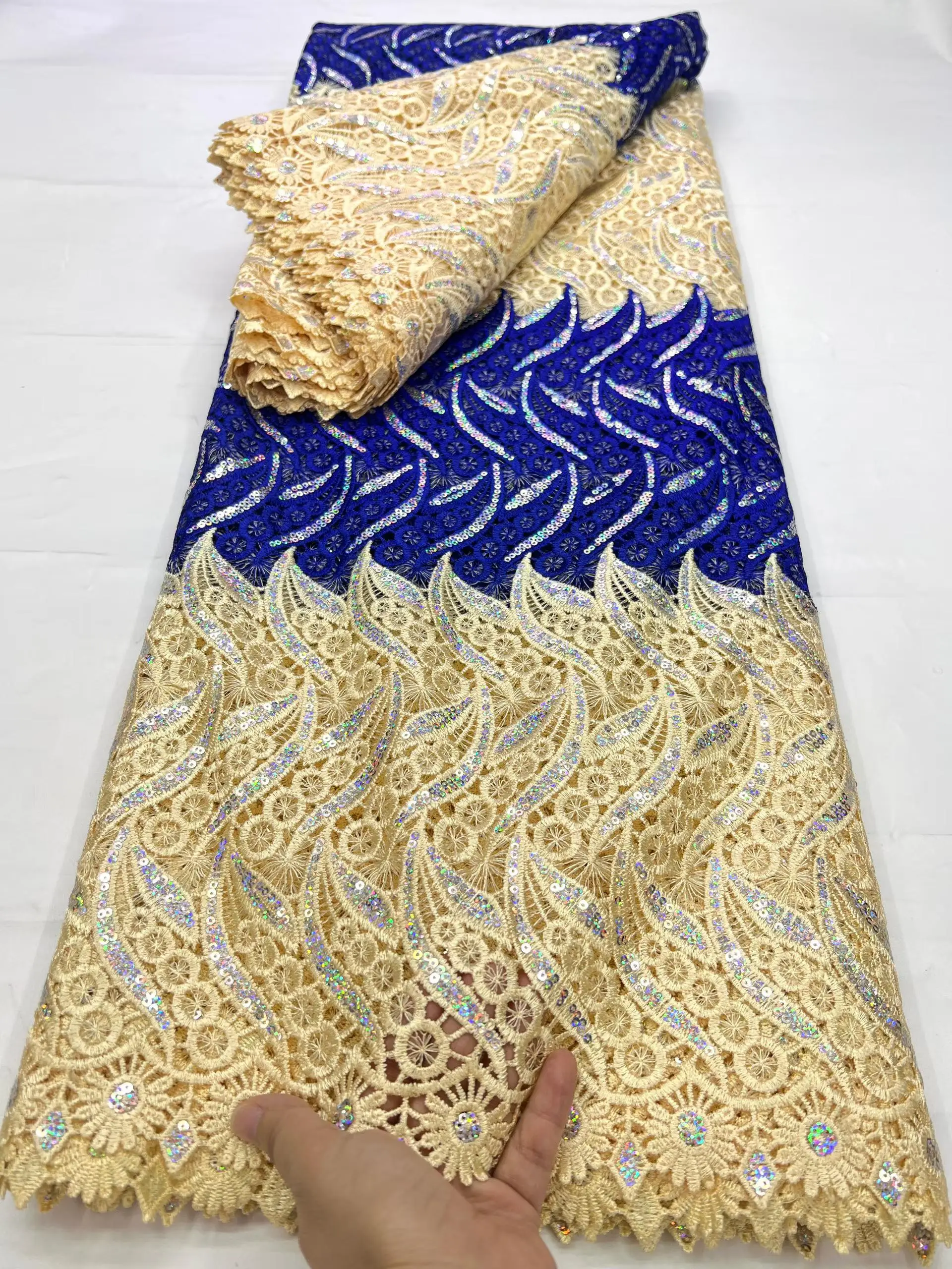 Milk Fabric Nigerian Water Soluble Lace Fabric 2026 High Quality Embroidered African Guipure Lace Fabric for Women Wedding Dress
Milk Fabric Nigerian Water Soluble Lace Fabric 2026 High Quality Embroidered African Guipure Lace Fabric for Women Wedding Dress