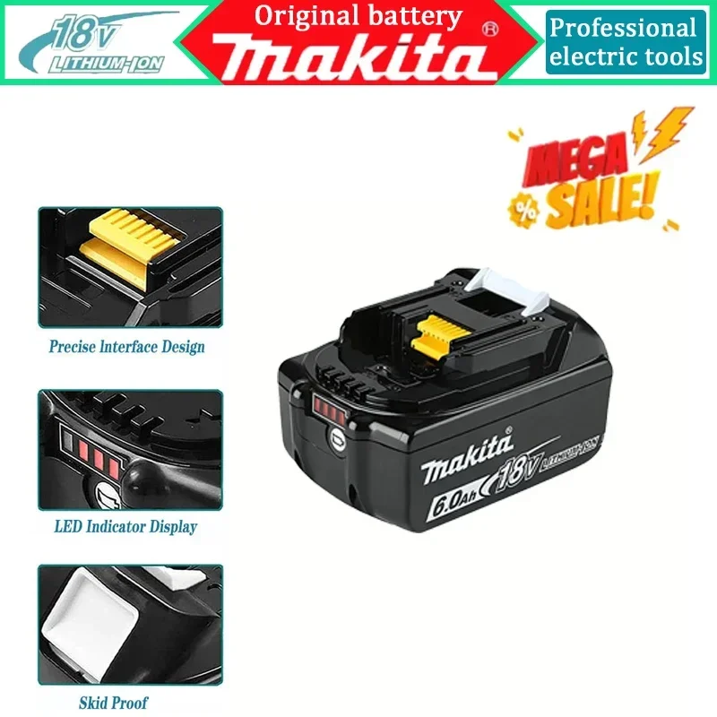 18V original Makita 6.0Ah 18V Rechargeable Battery for Makita 18V BL1830 BL1830B BL1840 BL1840B BL1850 BL1850B Power Tools
18V original Makita 6.0Ah 18V Rechargeable Battery for Makita 18V BL1830 BL1830B BL1840 BL1840B BL1850 BL1850B Power Tools