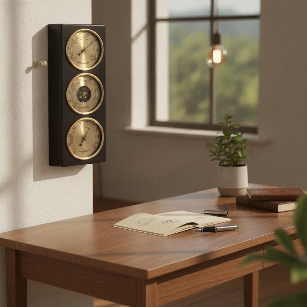 Thermometer Atmospheric Pressure Gauge Hygrometer Gold-Tone Wall Mount Weather Station Wall Weather Station Easy to Read Gauge
Thermometer Atmospheric Pressure Gauge Hygrometer Gold-Tone Wall Mount Weather Station Wall Weather Station Easy to Read Gauge