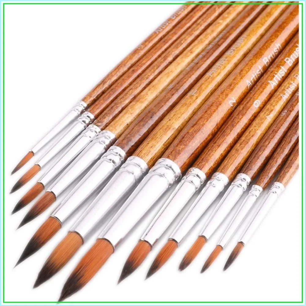 12pcs Artist Watercolor Paint Brushes Set, Round Pointed Tip for Watercolor, Acrylic, Ink, Gouache, Oil, Tempera
12pcs Artist Watercolor Paint Brushes Set, Round Pointed Tip for Watercolor, Acrylic, Ink, Gouache, Oil, Tempera