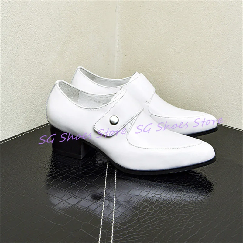Fashion Pointed Toe Chunky Heel Derby Shoes for Men Wedding Business Dress White Leather Shoes Male High Heel Casual Loafers
Fashion Pointed Toe Chunky Heel Derby Shoes for Men Wedding Business Dress White Leather Shoes Male High Heel Casual Loafers