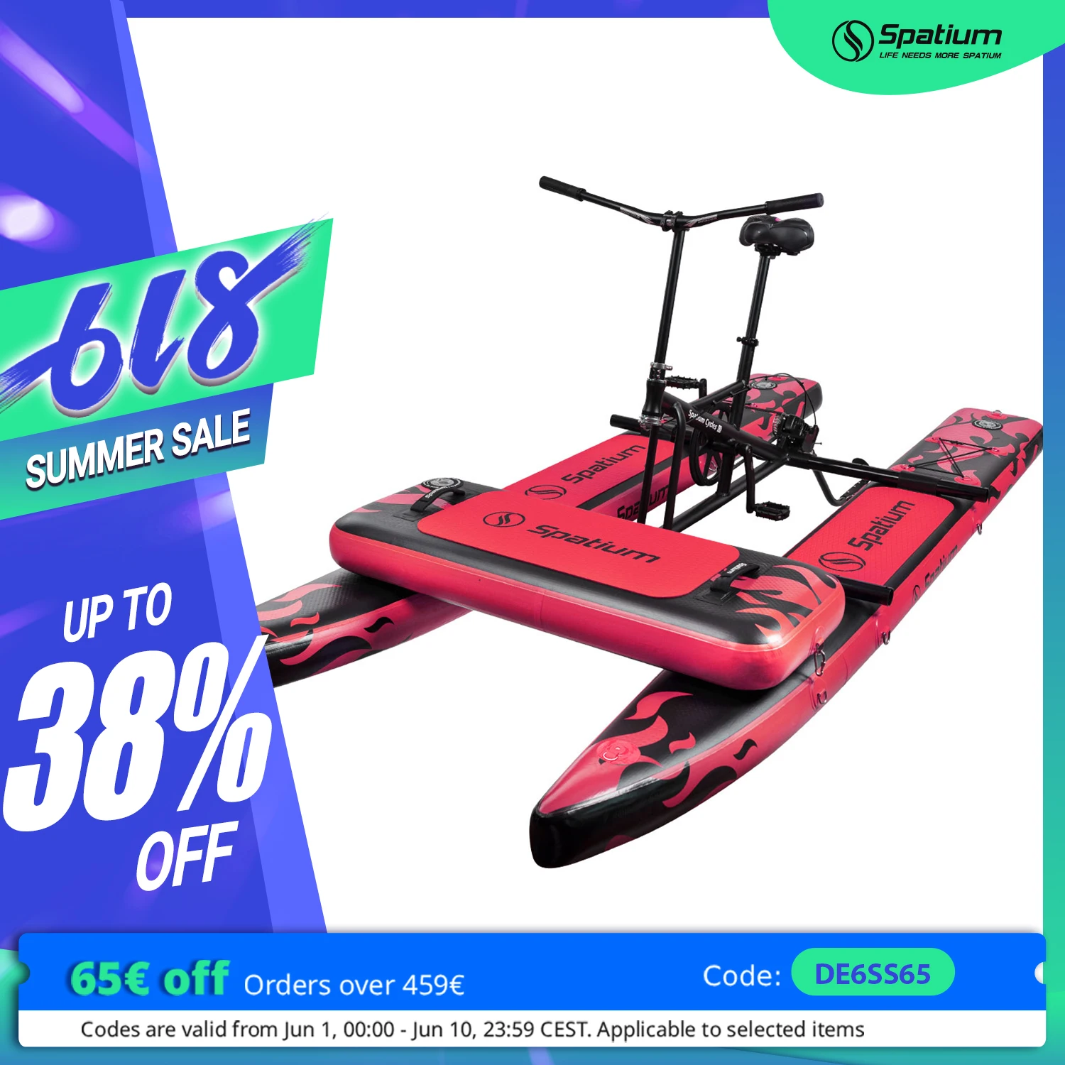 Spatium Sup Water Bike Portable Water Bike 3.0 Inflatable Pedal Boat SUP Inflatable Pedal Kayak Water Bikes for Lake Fishing
Spatium Sup Water Bike Portable Water Bike 3.0 Inflatable Pedal Boat SUP Inflatable Pedal Kayak Water Bikes for Lake Fishing