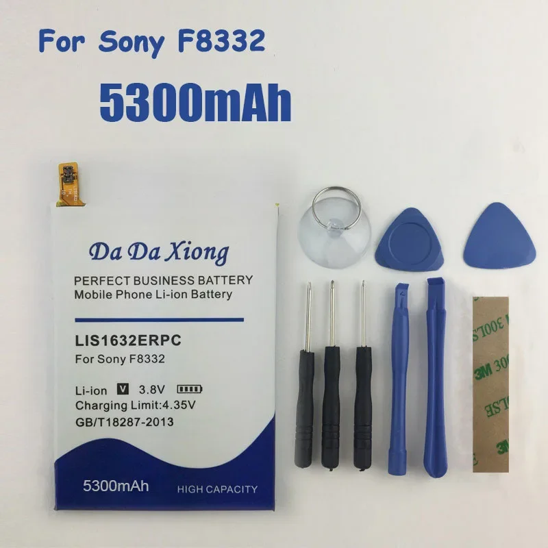 Аккумулятор LIS1632ERPC емкостью 5300 мАч для Sony Xperia Dual Sim F8332 XZS F8331
Аккумулятор LIS1632ERPC емкостью 5300 мАч для Sony Xperia Dual Sim F8332 XZS F8331