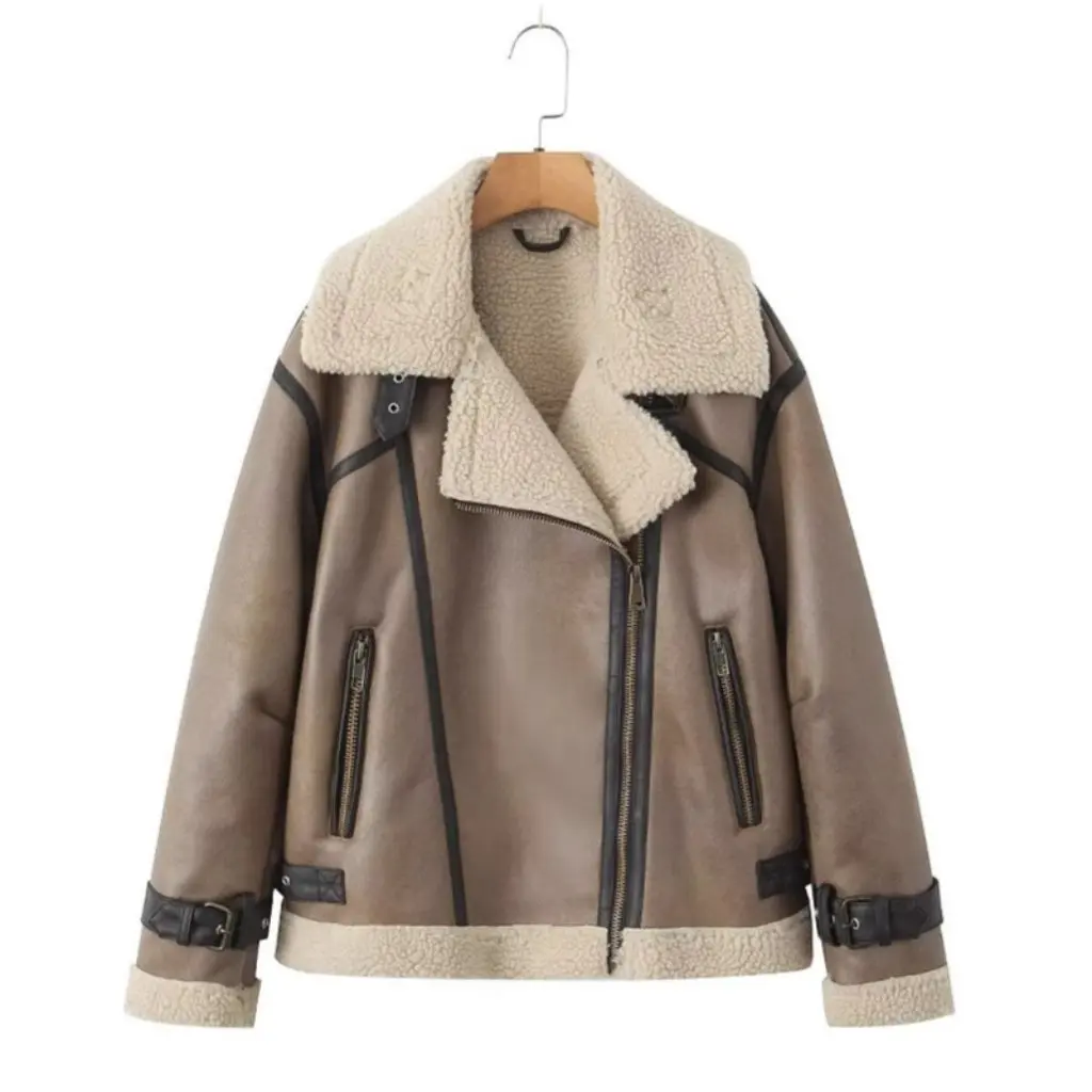 Женская элегантная цельная куртка из сращенного меха в мотоциклетном стиле, весенняя европейская и американская мода 
Женская элегантная цельная куртка из сращенного меха в мотоциклетном стиле, весенняя европейская и американская мода