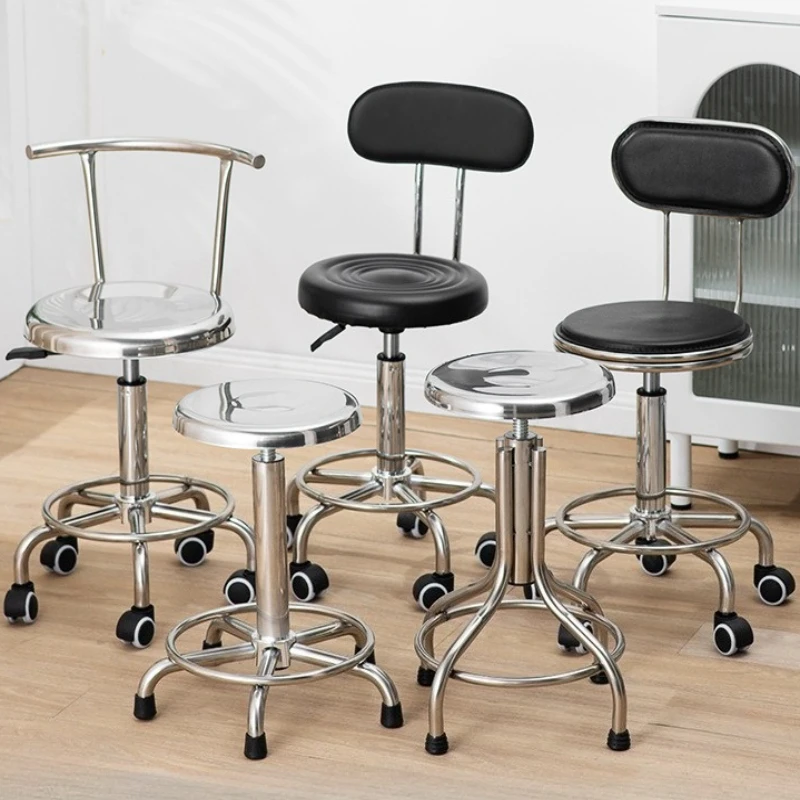 Adjustable Swivel Office Chair with Wheels Stainless Steel Salon Barber Stool with Backrest Elastic Sponge Round Salon Stools
Adjustable Swivel Office Chair with Wheels Stainless Steel Salon Barber Stool with Backrest Elastic Sponge Round Salon Stools