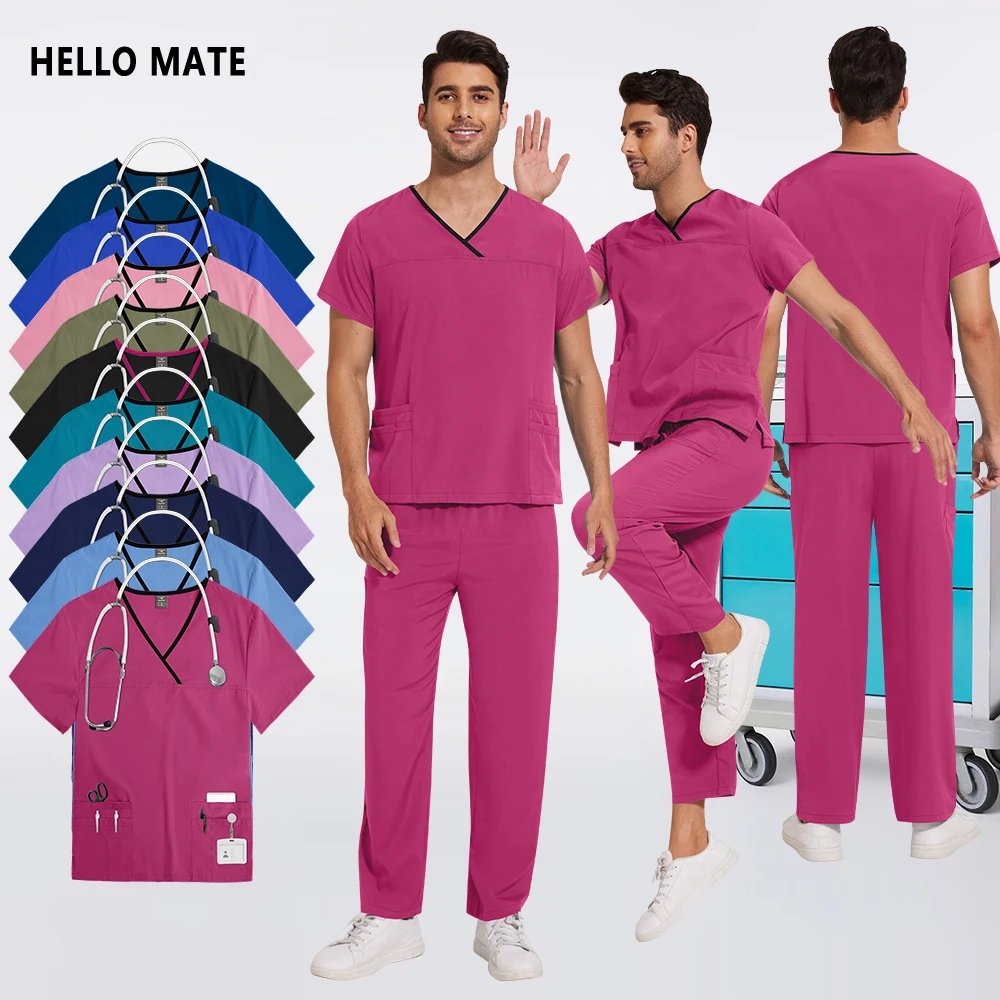Multicolor Unisex Workwear Short Sleeve Scrub Set Pharmacy Oral Dental Work Clothes Hospital Doctor Surgery Uniform Medical Suit
Multicolor Unisex Workwear Short Sleeve Scrub Set Pharmacy Oral Dental Work Clothes Hospital Doctor Surgery Uniform Medical Suit