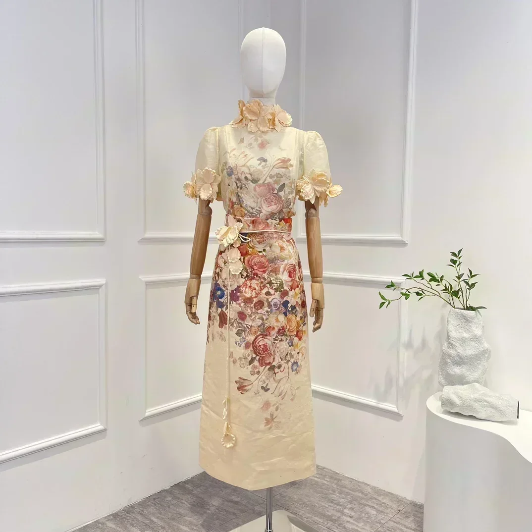 Flowers Appliques 2023 New High Quality Vintage Short Sleeve Floral Print Blouse and Self Tie Linen Midi Skirt Women Elegant Set
Flowers Appliques 2023 New High Quality Vintage Short Sleeve Floral Print Blouse and Self Tie Linen Midi Skirt Women Elegant Set