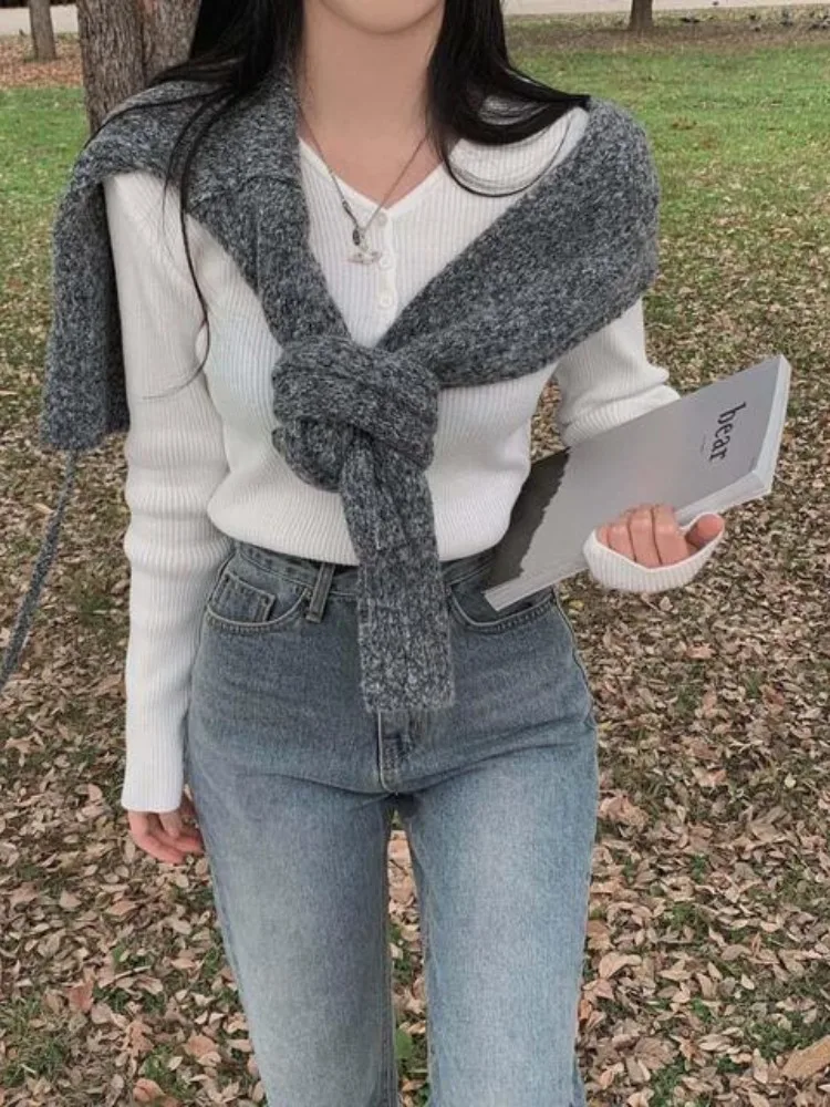 Chic Autumn New Sle Women's Slim Fit Long Sve Knitted Top f Open Collar Base Layer Pure Color Faionable Versatile
Chic Autumn New Sle Women's Slim Fit Long Sve Knitted Top f Open Collar Base Layer Pure Color Faionable Versatile