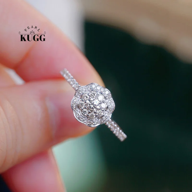 KUGG 100% 18K White Gold Rings Women Romantic Style 0.50carat Real Natural Diamond Engagement Ring Classic High Wedding Jewelry
KUGG 100% 18K White Gold Rings Women Romantic Style 0.50carat Real Natural Diamond Engagement Ring Classic High Wedding Jewelry