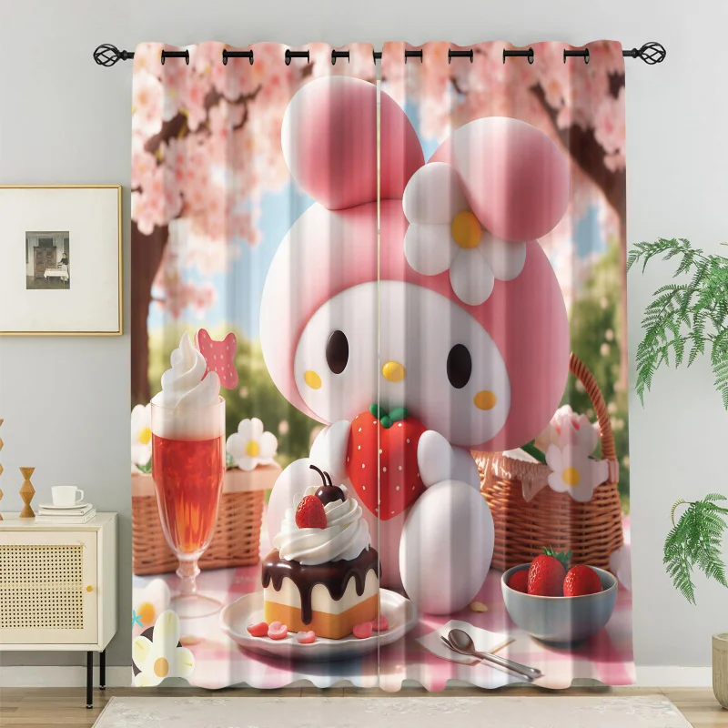 Sanrio My Melody Strawberry Picnic Window Curtains Kawaii Printed Cherry Blossom Cartoon Drapes for Girls Bedroom 2 Panels Set
Sanrio My Melody Strawberry Picnic Window Curtains Kawaii Printed Cherry Blossom Cartoon Drapes for Girls Bedroom 2 Panels Set