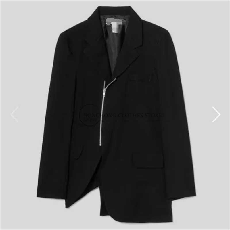 Double-collar deconstructed sleeve-hole suit, black casual jacket, original design, men's custom coat
Double-collar deconstructed sleeve-hole suit, black casual jacket, original design, men's custom coat