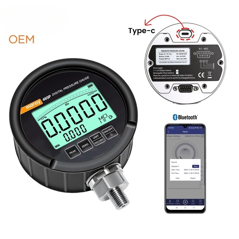 Moray ME465PR OEM OBM 0.05% Accuracy 5-Digit LCD Industrial Grade Rechargeable Stainless Steel Pressure Data Loggers for
Moray ME465PR OEM OBM 0.05% Accuracy 5-Digit LCD Industrial Grade Rechargeable Stainless Steel Pressure Data Loggers for