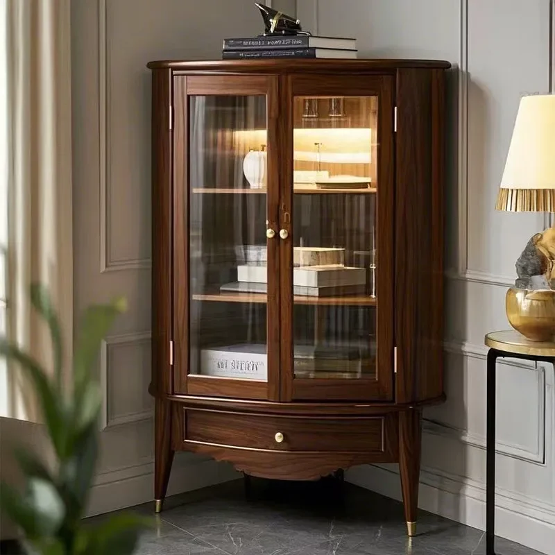 Solid wood corner cabinet simple living room corner glass locker
Solid wood corner cabinet simple living room corner glass locker