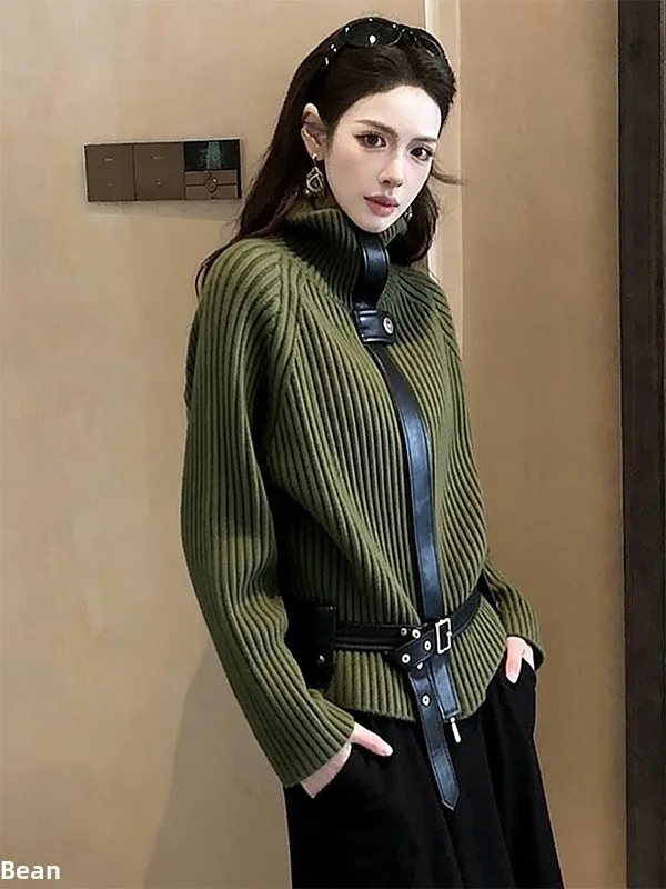 Green Knitted Long Sleeve High Collar Women's Sweater Spring Autumn Fashion Slimming Top Korean Style Loose Fit Daily Wear
Green Knitted Long Sleeve High Collar Women's Sweater Spring Autumn Fashion Slimming Top Korean Style Loose Fit Daily Wear
