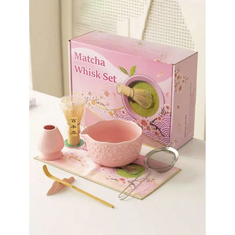 5pcs New Sakura Matcha Bowl Tea Set, HighQuality Matcha Tools Combo Including Matcha Bowl, Whisk, Stand, Bamboo Spoon, Sifter,
5pcs New Sakura Matcha Bowl Tea Set, HighQuality Matcha Tools Combo Including Matcha Bowl, Whisk, Stand, Bamboo Spoon, Sifter,