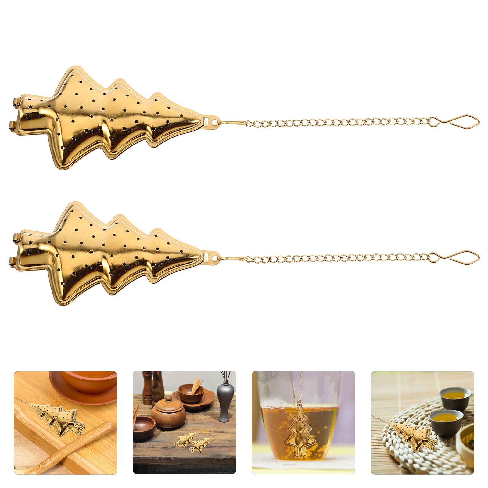 2pcs Stainless Steel Christmas Tree Infuser Fine Mesh Strainer With Hanging Chain For Loose Leaf Tea Reusable Kitchen Tea Tools
2pcs Stainless Steel Christmas Tree Infuser Fine Mesh Strainer With Hanging Chain For Loose Leaf Tea Reusable Kitchen Tea Tools