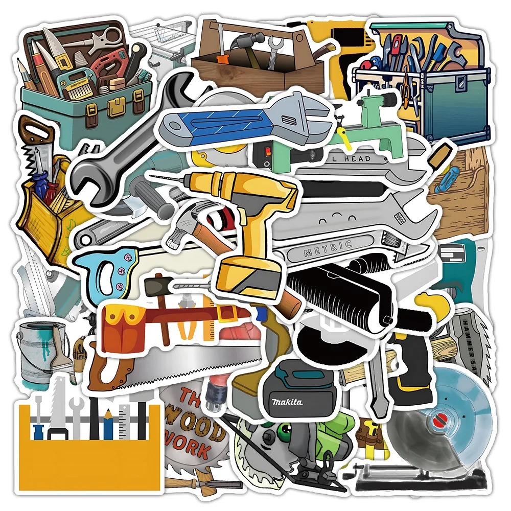 10/54PCS Tool Cartoon Stickers Building Tools Sticker Mechanical Repair DIY Graffiti Decals Luggage Laptop Phone Guitar Bike Toy
10/54PCS Tool Cartoon Stickers Building Tools Sticker Mechanical Repair DIY Graffiti Decals Luggage Laptop Phone Guitar Bike Toy