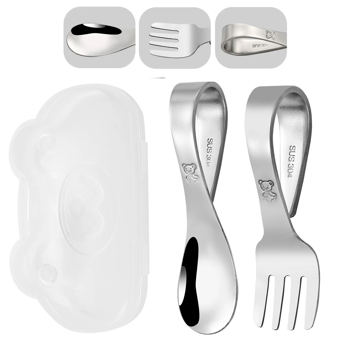 Baby Spoon Fork Set 304 Stainless Steel Sticky Spoon Children Cutlery Training Spoon Feeding Tableware Soft Kitchen Accessories
Baby Spoon Fork Set 304 Stainless Steel Sticky Spoon Children Cutlery Training Spoon Feeding Tableware Soft Kitchen Accessories
