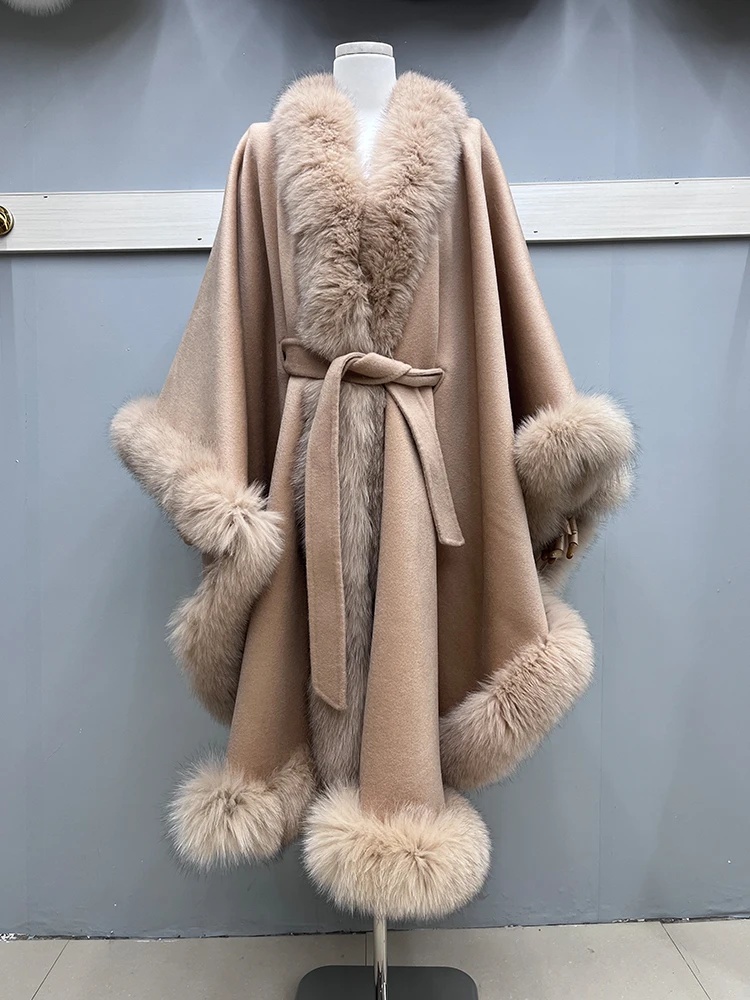 Fashion Natural Winter Fur Coat Real Fox Fur Collar Long Cashmere Wool Woolen Women Jacket Luxury Outwear Ladies Female Coat
Fashion Natural Winter Fur Coat Real Fox Fur Collar Long Cashmere Wool Woolen Women Jacket Luxury Outwear Ladies Female Coat