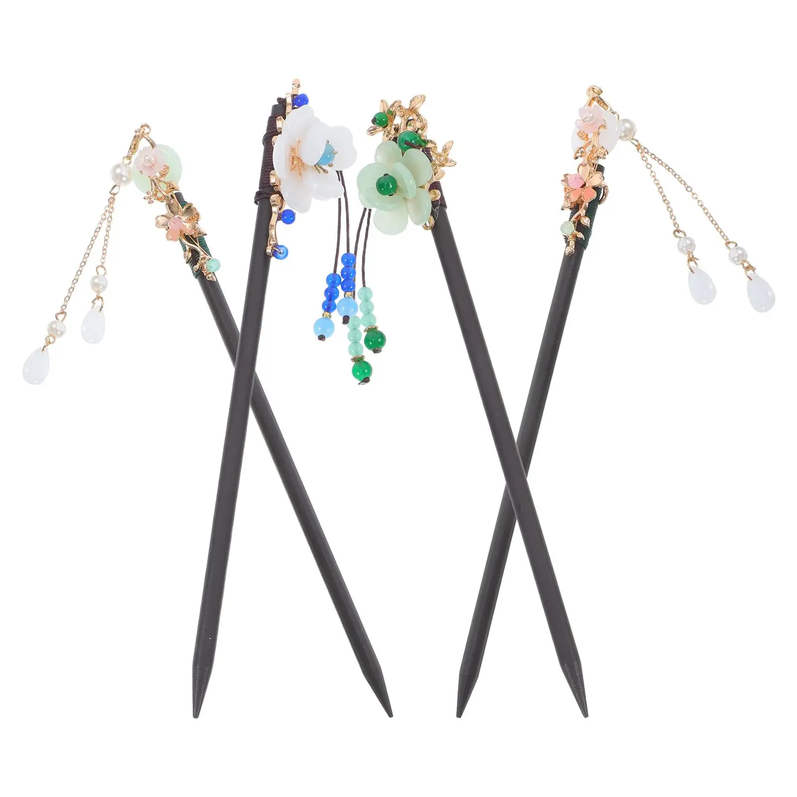 4 Pcs Hairpin Sticks Vintage Chinese Tassel Accessories for Buns Hanfu Floral Pins Wooden Style Hair Styling Decorations
4 Pcs Hairpin Sticks Vintage Chinese Tassel Accessories for Buns Hanfu Floral Pins Wooden Style Hair Styling Decorations