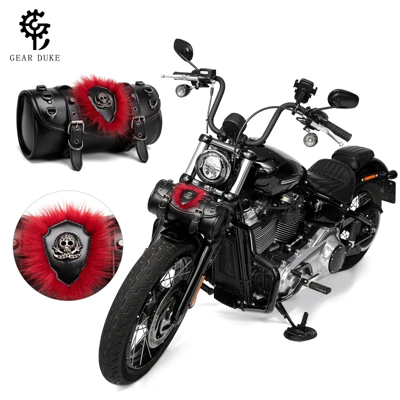 Waterproof PU Leather Motorcycle Handlebar Bag Skull Red Decor Roll Storage Tool Pouch Front Fork Saddle Bag for Harley Cruiser
Waterproof PU Leather Motorcycle Handlebar Bag Skull Red Decor Roll Storage Tool Pouch Front Fork Saddle Bag for Harley Cruiser