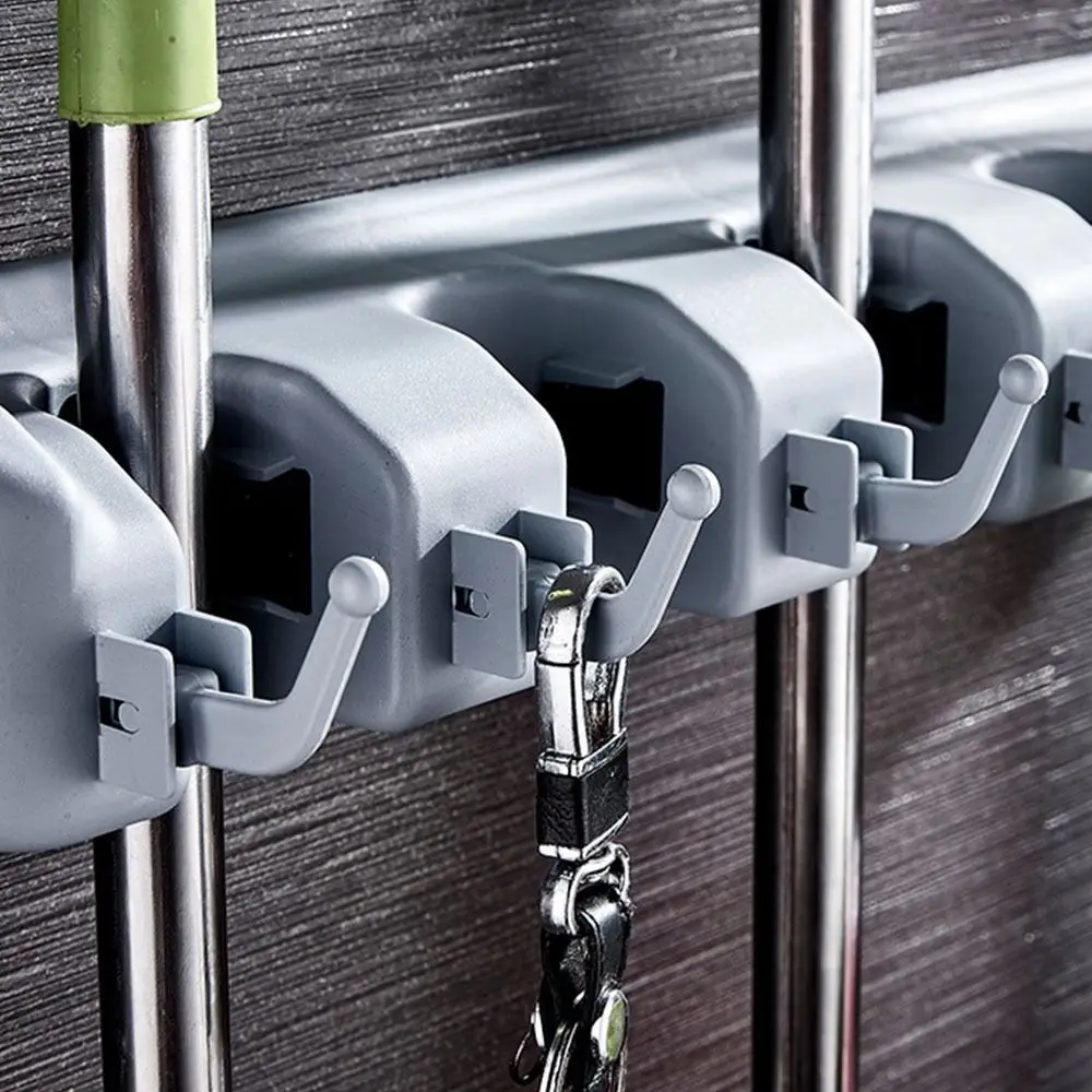 Wall Mounted Mop Holder Plastic Material Heavy Duty Mop Fixed Clip Strong Grip 6 Hooks Bathroom Broom Hanger Storing Mops
Wall Mounted Mop Holder Plastic Material Heavy Duty Mop Fixed Clip Strong Grip 6 Hooks Bathroom Broom Hanger Storing Mops