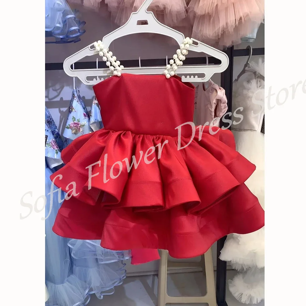 Lovely Customized Red Flower Girl Dress Satin Pearls Spaghetti Straps Tiered A-Line Dresses Baby First Communion Birthday Gowns
Lovely Customized Red Flower Girl Dress Satin Pearls Spaghetti Straps Tiered A-Line Dresses Baby First Communion Birthday Gowns