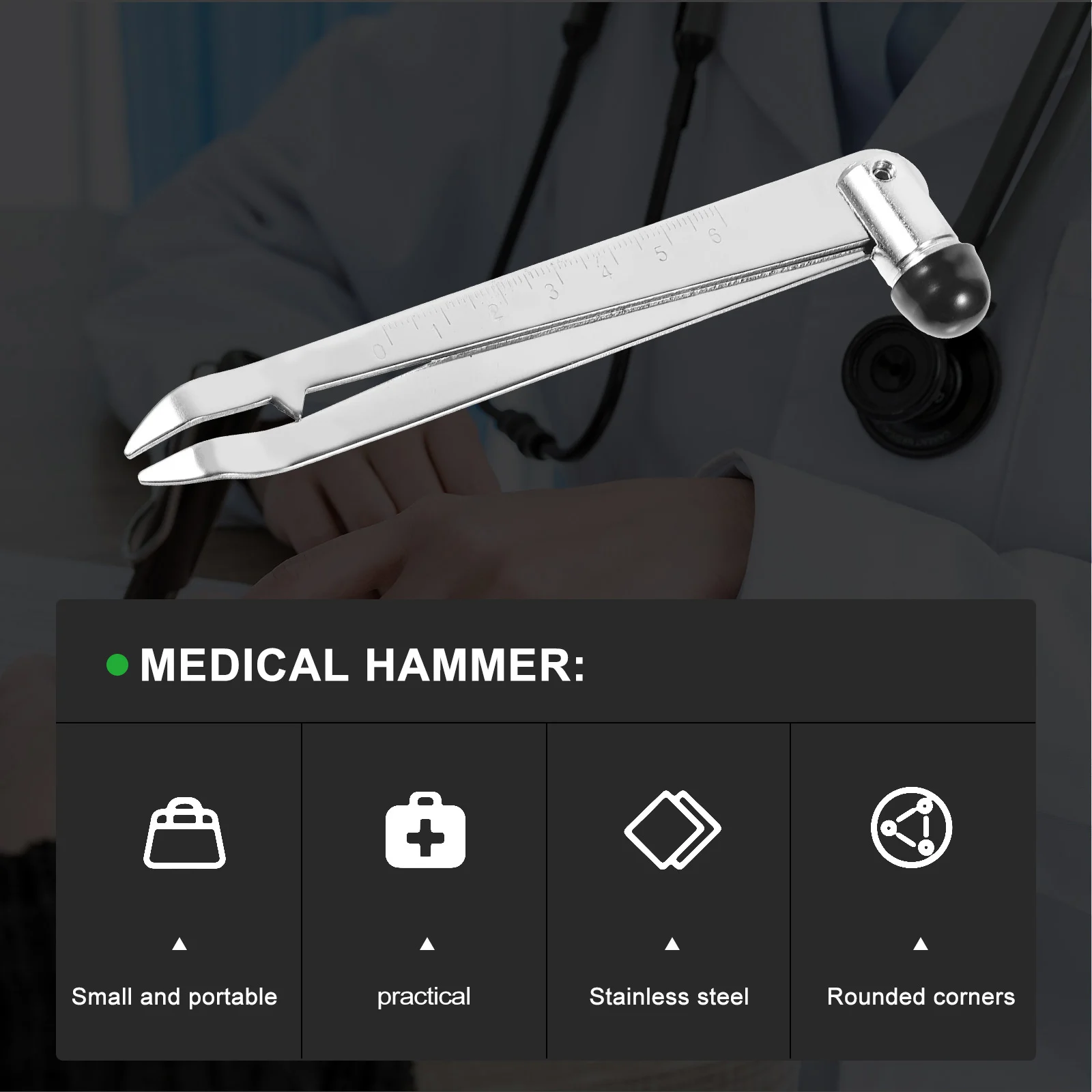 2 Pcs Stainless Steel Percussion Hammer Clinic Hammers with Scale Neurological Reflex Diagnosis Testing Tool Portable
2 Pcs Stainless Steel Percussion Hammer Clinic Hammers with Scale Neurological Reflex Diagnosis Testing Tool Portable