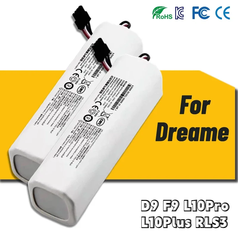 Original Replacement For Dreame F9 D9 L10 Pro Plus RLS3 RLS5 RLS5L RLS5D Accessories Parts For P2008-4S2P-MMBK Battery
Original Replacement For Dreame F9 D9 L10 Pro Plus RLS3 RLS5 RLS5L RLS5D Accessories Parts For P2008-4S2P-MMBK Battery