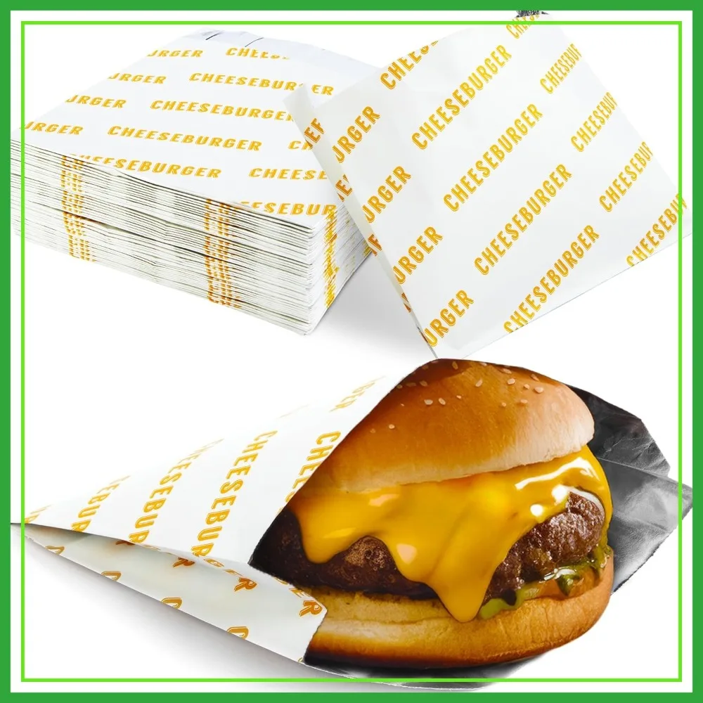 Retro Restaurant Grade Grease-Proof Burger Wrappers 100 Pk. Heat Proof, Pro Quality Bulk Cheeseburger Bags BPA Free. Large BBQ Foil Paper for Themed Party
Retro Restaurant Grade Grease-Proof Burger Wrappers 100 Pk. Heat Proof, Pro Quality Bulk Cheeseburger Bags BPA Free. Large BBQ Foil Paper for Themed Party