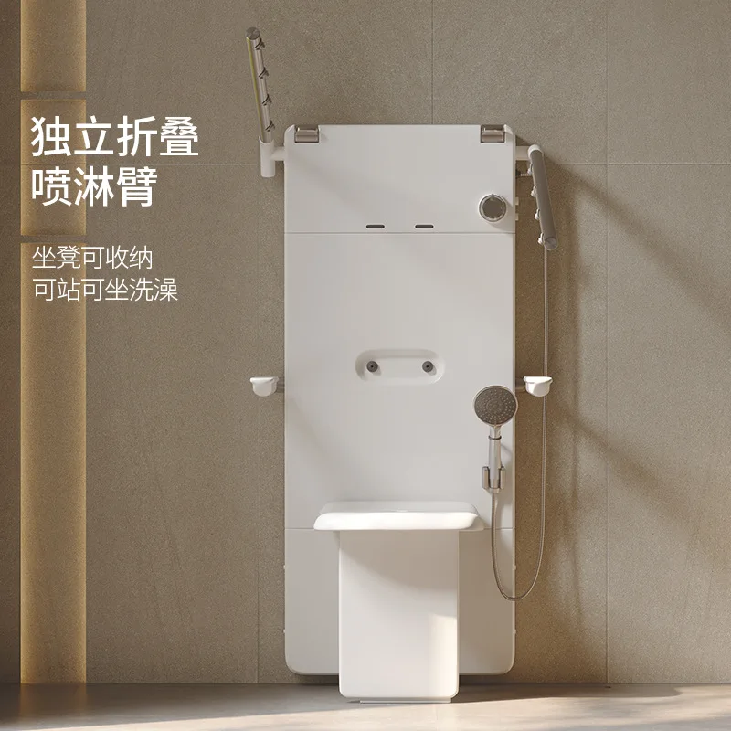 Multifunctional thermostatic wall-mounted seat, bath chair, foldable shower, shower armrest
Multifunctional thermostatic wall-mounted seat, bath chair, foldable shower, shower armrest