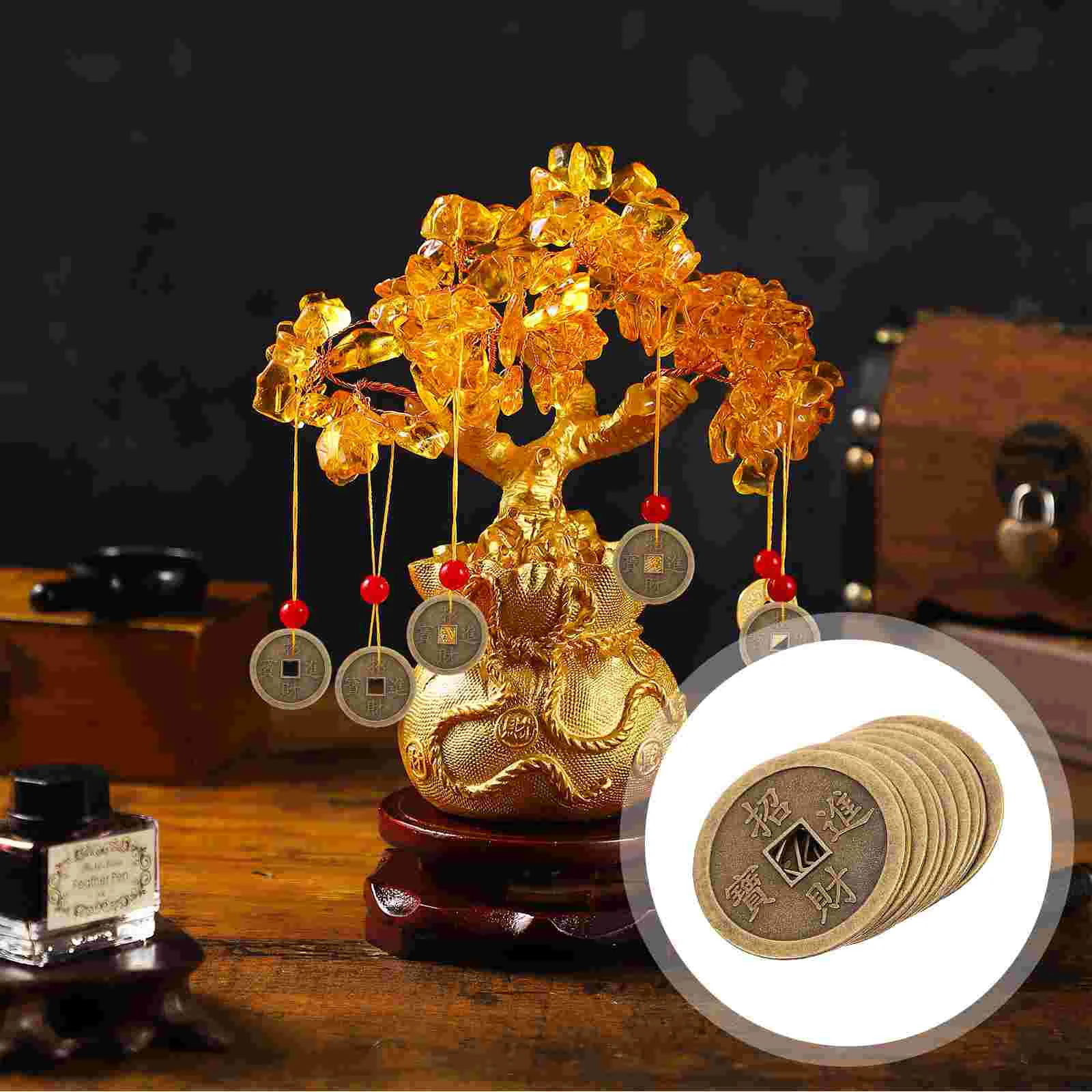 10 Pcs Coins Chinese Feng Shui Chain Craft Pendant Bag Keychain Alloy Fortune Auspicious
10 Pcs Coins Chinese Feng Shui Chain Craft Pendant Bag Keychain Alloy Fortune Auspicious
