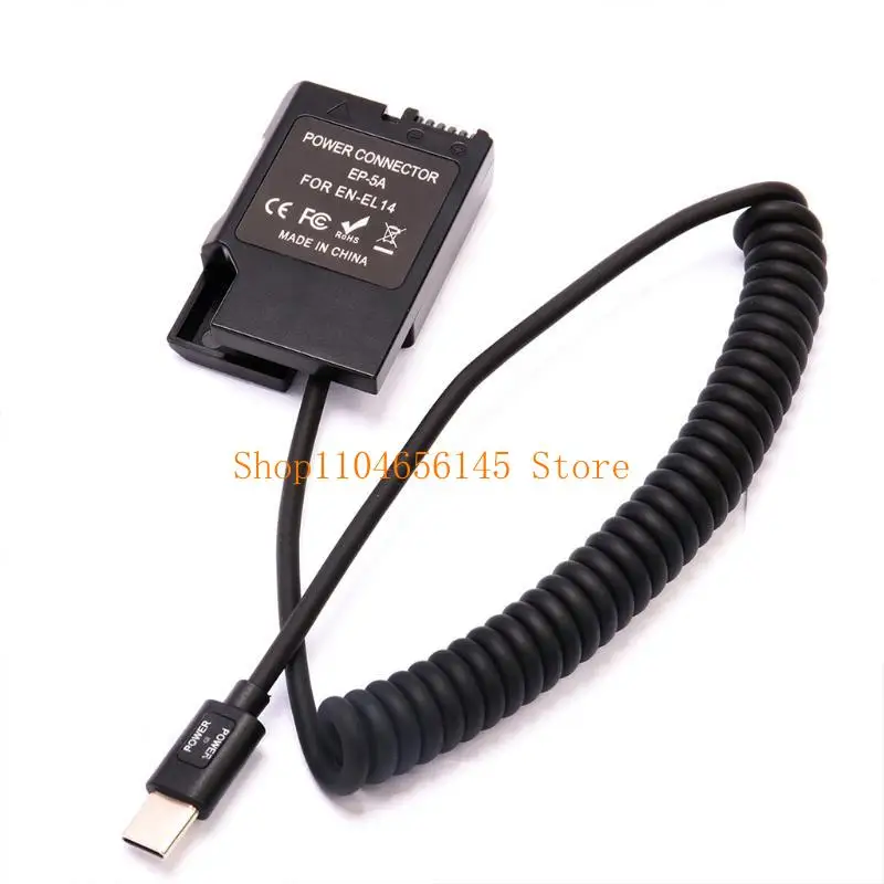 652F EN-EL14 Dummy Battery Coupler Adapter Dummy Battery Coupler with USB C-type Spring Power Cable for D3100
652F EN-EL14 Dummy Battery Coupler Adapter Dummy Battery Coupler with USB C-type Spring Power Cable for D3100
