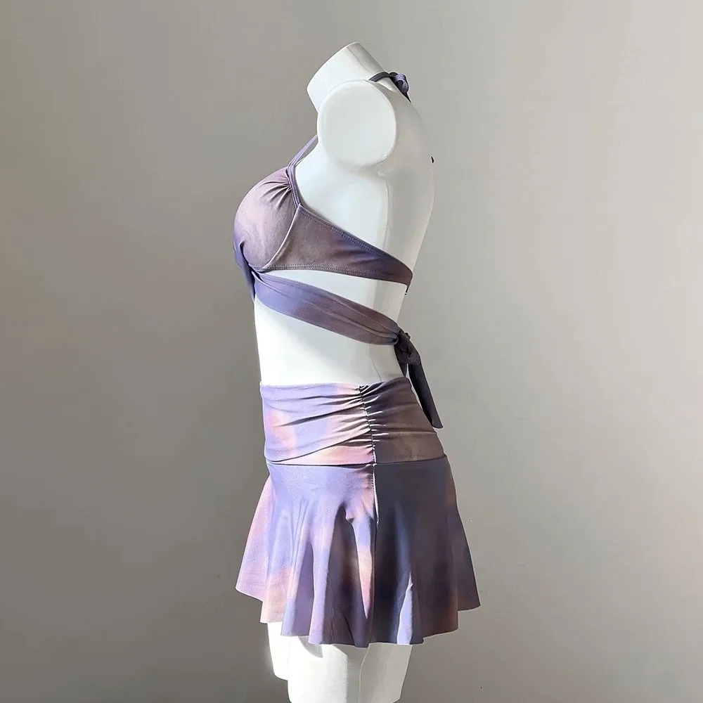 Fashion Tie-dye 3 in 1 Swimwear Set Sun Protection Beachwear Long Sleeve Swimsuit camisole Purple Bikini Bathing Suit Ladies
Fashion Tie-dye 3 in 1 Swimwear Set Sun Protection Beachwear Long Sleeve Swimsuit camisole Purple Bikini Bathing Suit Ladies