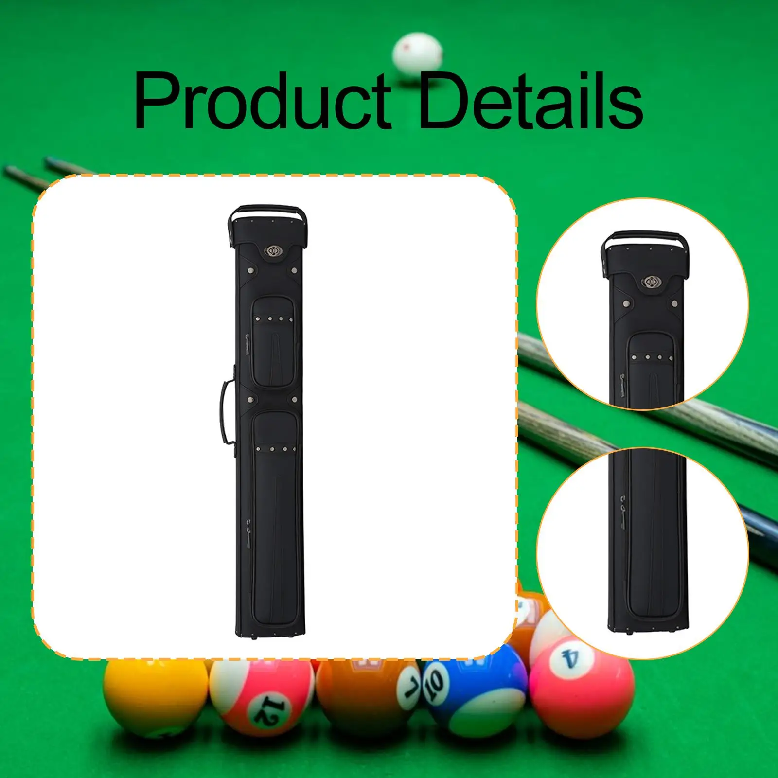 Billiard Cue Carrying Case PU Leather Hard Shell Bag with Accessory Pouch for Pool Players and Snooker Use
Billiard Cue Carrying Case PU Leather Hard Shell Bag with Accessory Pouch for Pool Players and Snooker Use