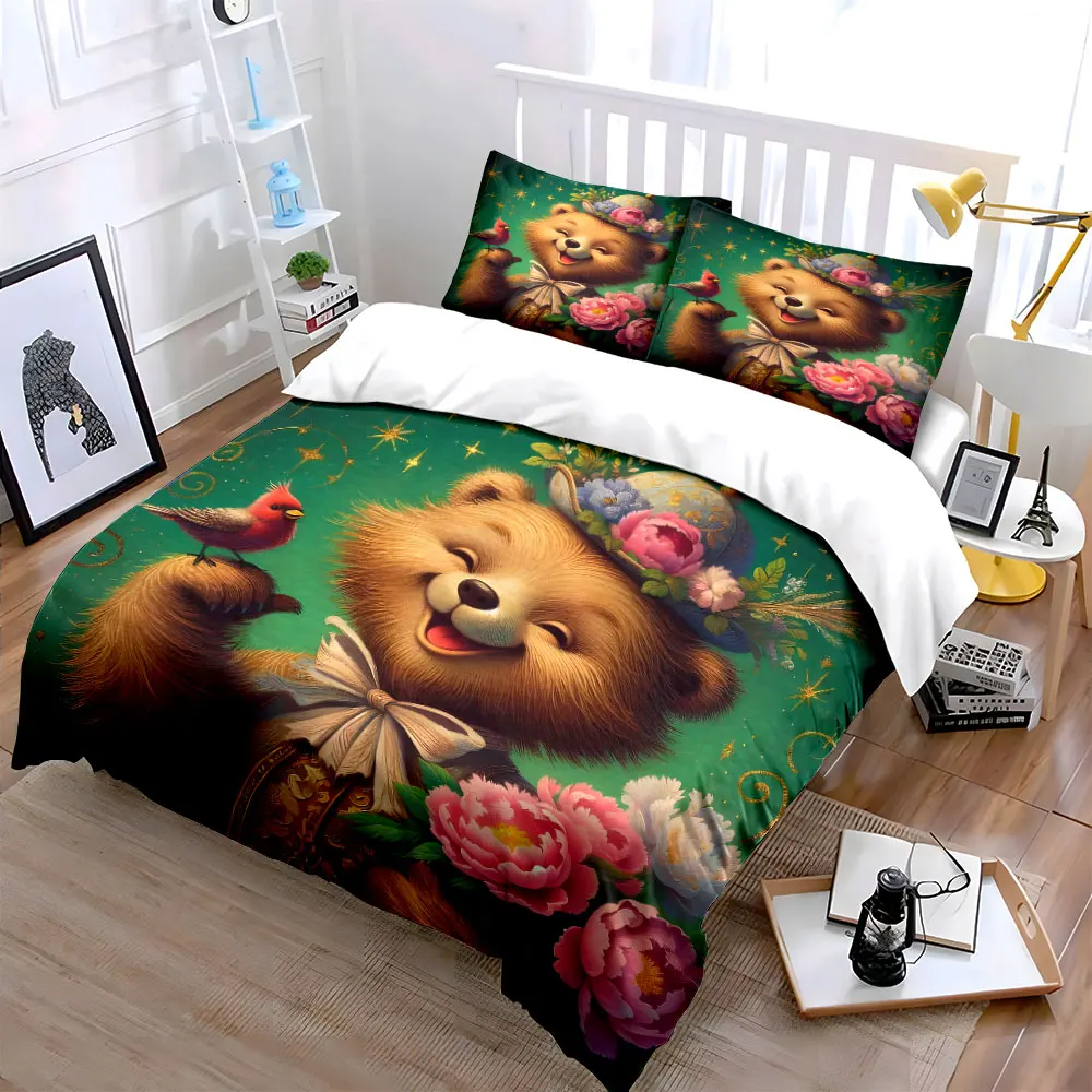 Elegant Floral Bear Tea Set Exquisite three-piece bedding set gift for kids and adults
Elegant Floral Bear Tea Set Exquisite three-piece bedding set gift for kids and adults