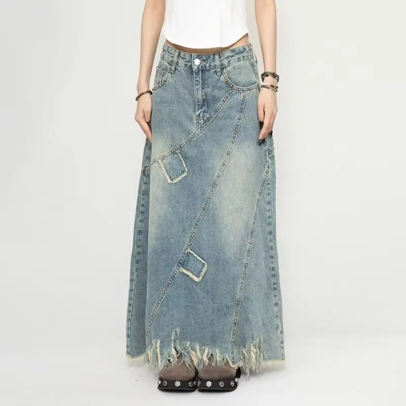 A-word Denim Skirt Women's 2026 New High-waisted Loose Irregular Medium and Long Skirt
A-word Denim Skirt Women's 2026 New High-waisted Loose Irregular Medium and Long Skirt